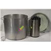 Image 1 : LARGE ALUMINUM STOCK POT 14" DIAMETER 13" DEEP W/