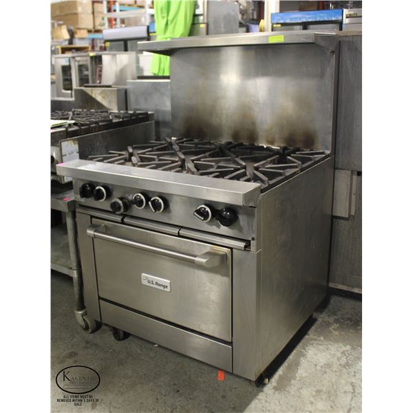 US RANGE 6 BURNER NATURAL GAS STOVE