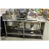 Image 1 : 6' S/S WORK TABLE W/ BUILT IN SINK UNDERSHELF