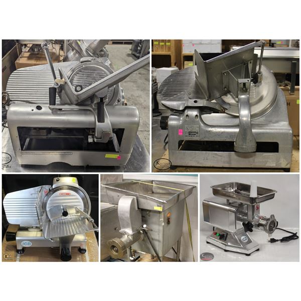 FEATURE LOT(S): COMMERCIAL MEAT SLICERS & GRINDERS