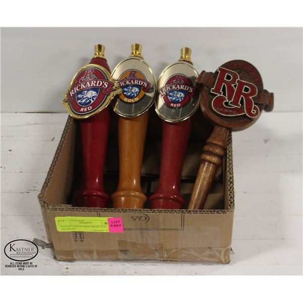 LOT OF 4 RICKARDS BEER TAP HANDLES