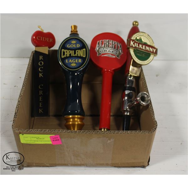 LOT OF 4 BEER TAP HANDLES INCL: KILKENNY,