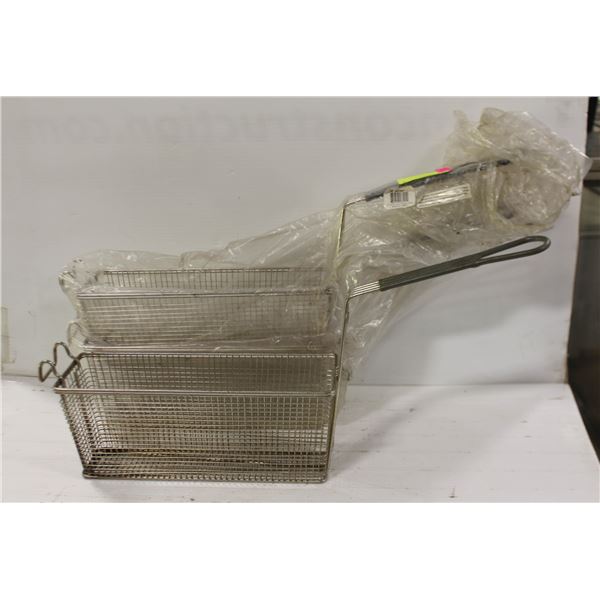 LOT OF THREE 1/2 SIZE DEEP FRYER BASKETS