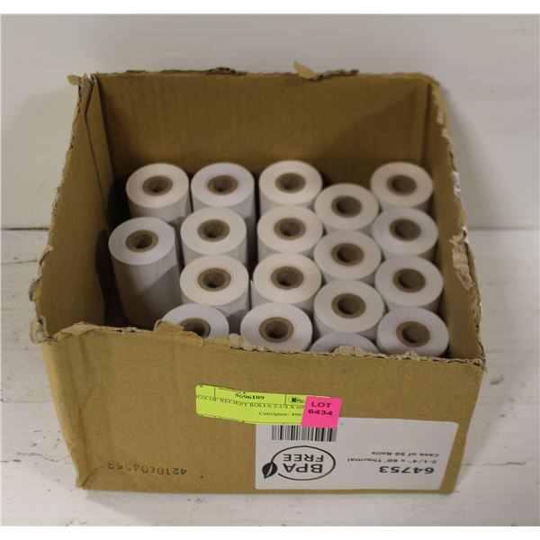 BOX OF RECIEPT ROLLS 2-1/4 X 60'