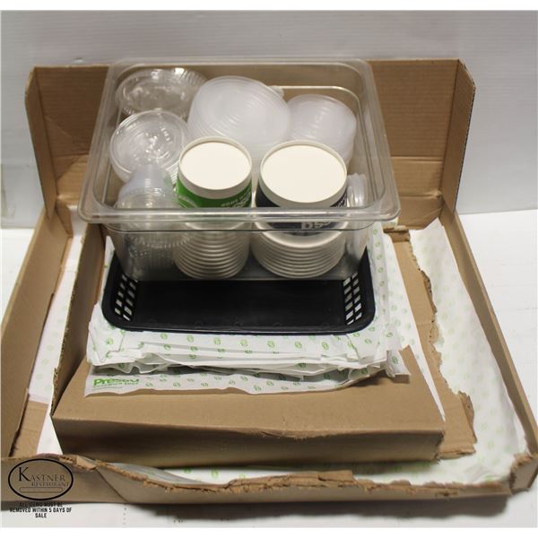 ASSORTED TAKEOUT CONTAINERS & WRAP