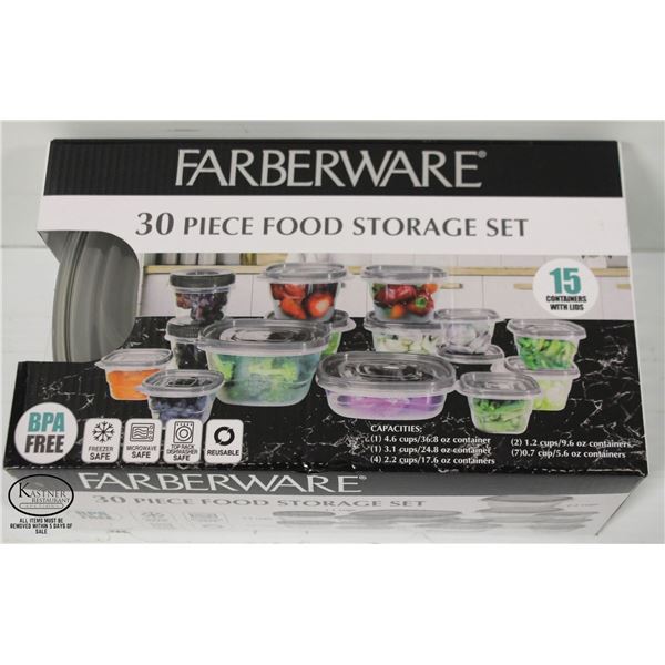 NEW FARBERWARE 30 PIECE FOOD STORAGE SET