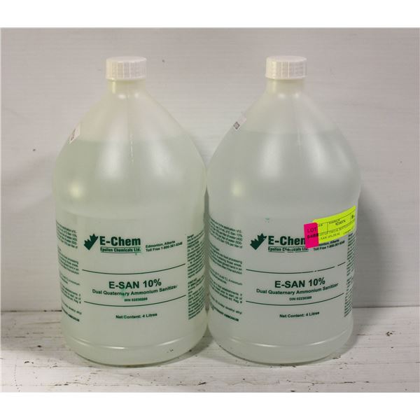 LOT OF TWO 4L BOTTLES OF E-CHEM E-SAN 10% DUAL