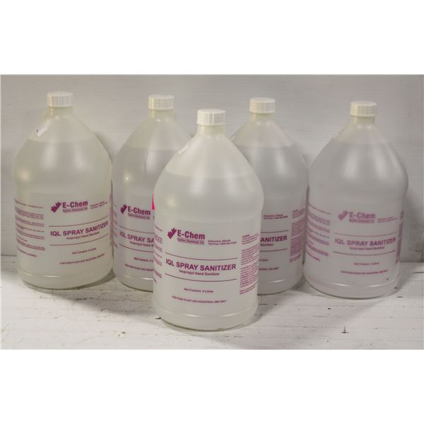 LOT OF FIVE 4L BOTTLES OF E-CHEM IQL SPRAY