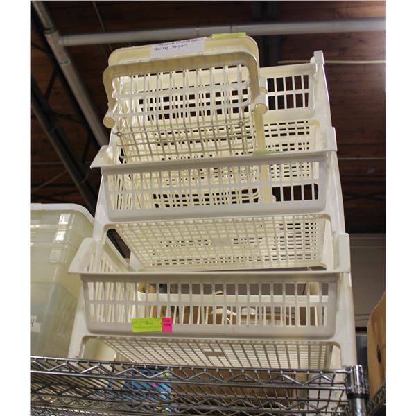 5 ASSORTED BASKET ORGANIZERS