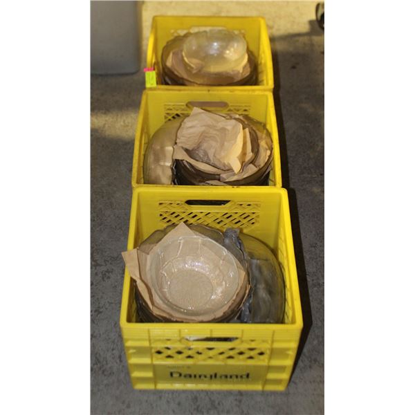 3 CRATES OF ARCOROC FLEUR ASS0RT CLEAR GLASS SALAD