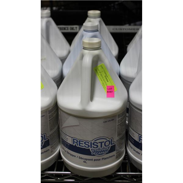 LOT OF TWO 4L BOTTLES OF RESISTOL FLOOR STRIPPER &