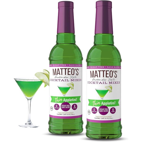 NEW 2 PACK MATTEO'S SUGAR FREE COCKTAIL MIXES