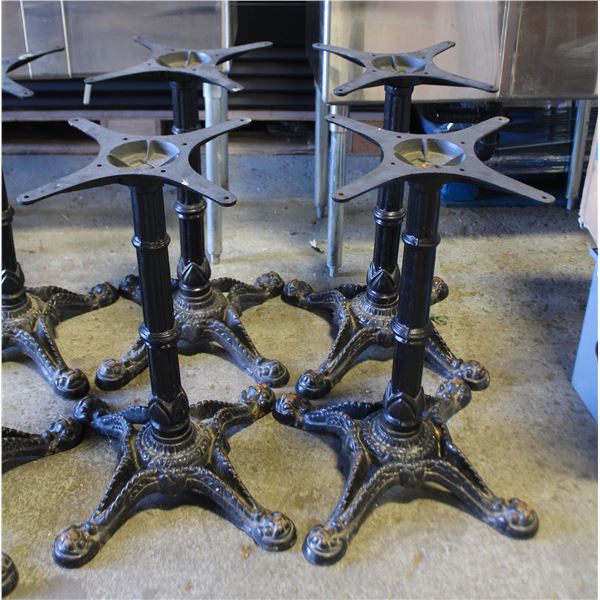 LOT OF 4 CAST IRON ORNATE TABLE BASES 28" TALL