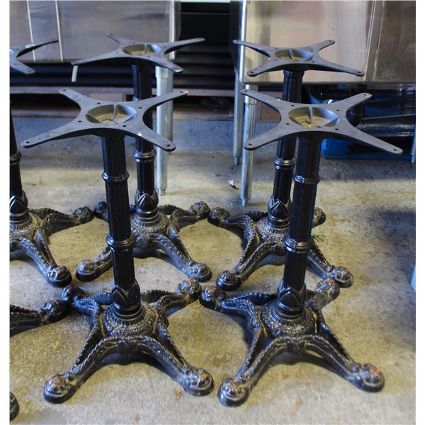 LOT OF 4 CAST IRON ORNATE TABLE BASES 28" TALL