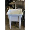 LARGE POLY SINK W/ FAUCET. 24" X 22" X 34"