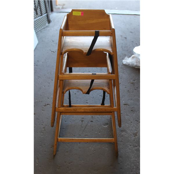 2 WOODEN HIGH CHAIRS