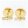 Image 3 : Vintage Men's 14K Gold Star Ruby Florentine Large Open Round Geometric Cufflinks