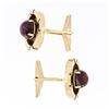 Image 6 : Vintage Men's 14K Gold Star Ruby Florentine Large Open Round Geometric Cufflinks