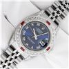 Image 2 : Rolex Quickset Blue Roman Dial Diamond And Ruby Datejust Wristwatch