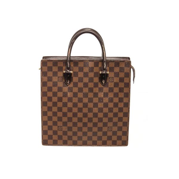 Louis Vuitton Brown Damier Ebene Canvas Sac Plat Venice Tote Bag