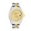 Image 1 : Rolex Ladies Quickset 18K Two Tone Champagne Index Yellow Gold Diamond Bezel Wri