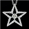 Image 6 : NEW 14K White Gold 1.48 ctw Round Brilliant Diamond Large Star Pendant Necklace