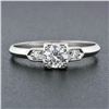 Image 2 : Antique Art Deco Platinum 0.46 ctw Old European VS Diamond Engagement Promise Ri