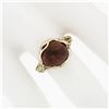 Image 3 : Vintage 14k Gold Free Form Natural Semi Oval Cabochon Amber Solitaire Ring Sz 6