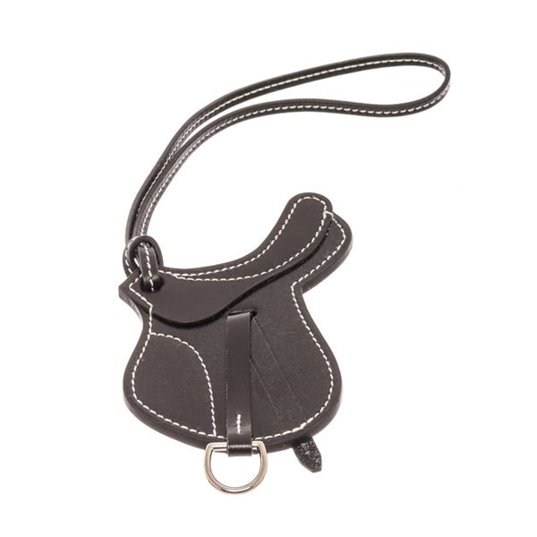 Christian Dior Black Leather So Saddle Charm