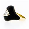 Image 6 : Vintage 18k Yellow Gold Diamond Wide Eye Shaped Black Enamel Dome Cocktail Ring