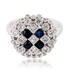 Image 1 : 0.70 ctw Diamond and 0.66 ctw Blue Sapphire Platinum Ring
