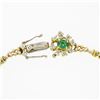 Image 4 : Vintage 18k Gold 7.68 ctw VERY FINE Oval Emerald & Round Diamond Chain Bracelet