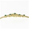 Image 7 : Vintage 18k Gold 7.68 ctw VERY FINE Oval Emerald & Round Diamond Chain Bracelet