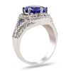 Image 3 : 4.18 ctw Tanzanite and 1.07 ctw Diamond 14K White Gold Ring