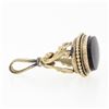 Image 3 : Antique Victorian 10k Yellow Gold Oval Cabochon Dark Carnelian Pendant Watch Fob