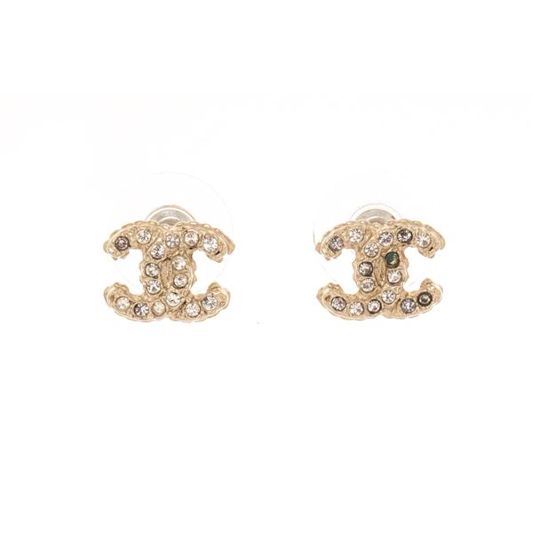 Chanel CC Rhinestone Earrings