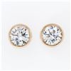 Image 1 : NEW Solid 14k Rose Gold 0.42 ctw Bezel Set Round Brilliant Diamond Stud Earrings