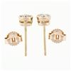 Image 4 : NEW Solid 14k Rose Gold 0.42 ctw Bezel Set Round Brilliant Diamond Stud Earrings