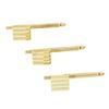 Image 4 : Men's Solid 14k Yellow Gold Grooved Pattern Square Cuff Link & 3 Button Stud Set