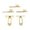 Image 9 : Men's Solid 14k Yellow Gold Grooved Pattern Square Cuff Link & 3 Button Stud Set