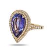 Image 2 : 6.19 ctw Tanzanite and 0.73 ctw Diamond 14K Yellow Gold Ring