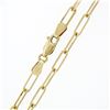 Image 5 : New Italian 14k Yellow Gold 22" 3.25mm Oval Paperclip Link Unisex Chain Necklace