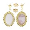 Image 4 : Vintage 14k Gold Fine Carved Shell Cameo W/ Twisted Wire Frame Dangle Earrings