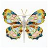 Image 1 : Estate 18k Gold Large Colorful Plique a Jour Enamel Diamond Butterfly Brooch Pin