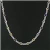 Image 3 : 14k White Gold Bezel Set Oval Colored Gemstone Dual Twisted Cable Necklace 16.5"