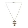 Image 1 : Chanel Silver CC Logo Pearl Drop Necklace