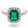 Image 1 : 1.61 ctw Emerald and 0.66 ctw Diamond Platinum Ring