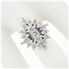Image 3 : Vintage 14k White Yellow Gold .62 ctw Round Diamond Spray Cluster Cocktail Ring