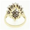 Image 7 : Vintage 14k White Yellow Gold .62 ctw Round Diamond Spray Cluster Cocktail Ring