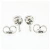 Image 4 : NEW Solid 14k White Gold 0.42 ctw Bezel Set Round Brilliant Diamond Stud Earring